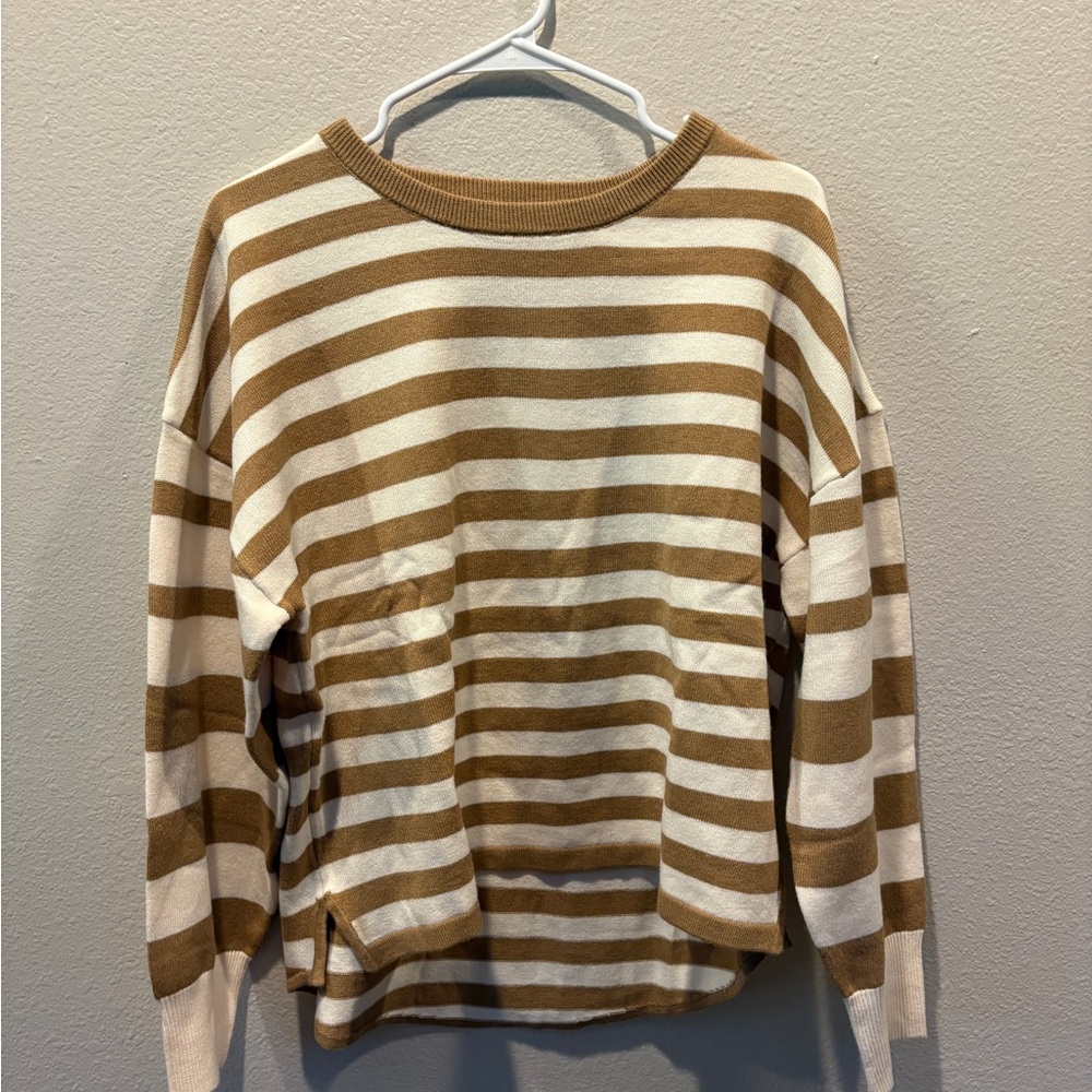 Striped Brown and White Sweater